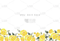 水彩黄玫瑰花装饰