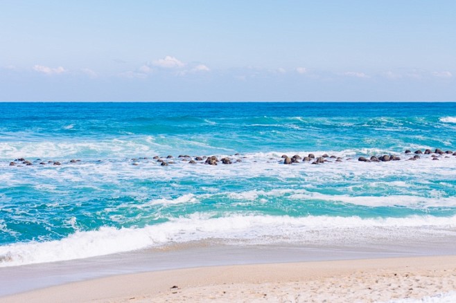 海滩沙滩海海水俯视海滩夏季夏天夏天背景