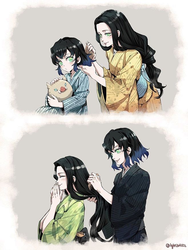 鬼灭之刃画师岂可c笔下的伊之助是个大美人了