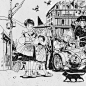 插画-粉与薄荷蓝 清甜的复古 : 插画师 Azhimova Anastasia 最喜欢的颜色是粉色和薄荷蓝，也喜欢老电影。