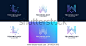 Abstract Digital technology with initial letter L and W logo design collection