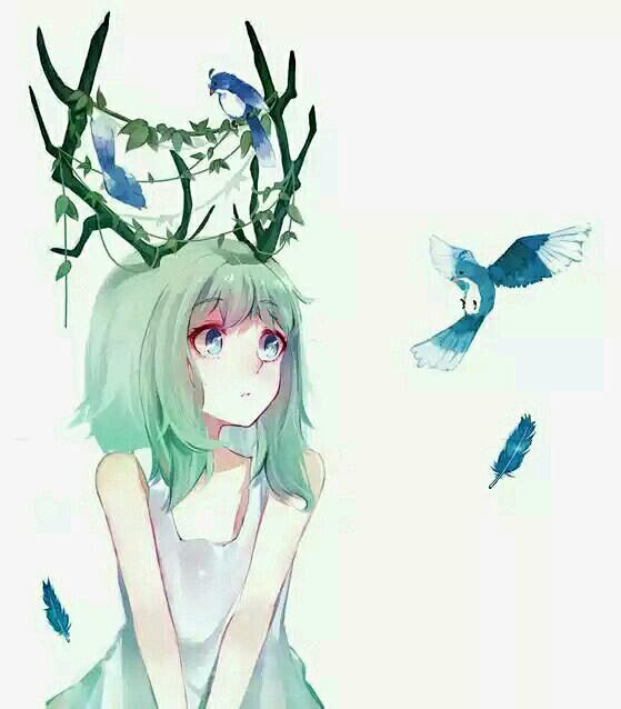 鹿角的动漫女孩