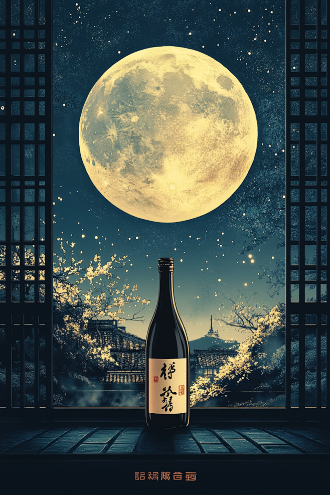 酒水海报参考，中秋节