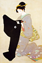 鏑木清方 Kiyokata Kaburagi (1878-1972)「春雪」