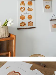 Lightbird原创 ins烘焙咖啡面包甜品店装饰挂画客厅餐厅门店插画-淘宝网