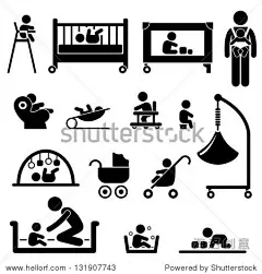 婴儿儿童新生儿蹒跚学步的孩子设备图象形图图标-物体,人物-海洛创意(HelloRF)-Shutterstock中国独家合作伙伴-正版素材在线交易平台-站酷旗下品牌