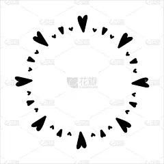 矢量手绘框架与心