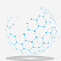 蓝色网格的球形矢量图 页面网页 平面电商 创意素材