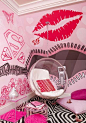 Modern Declaration: Electrifying! Pink girl's bedroom with acrylic Eero Aarnio 1968 Bubble Hanging Chair, ...
