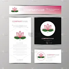 瑜伽工作室和美容院的身份模板。