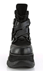 NEPTUNE-126 Black Fishnet Platform Sneaker Ankle Boots