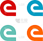 letter e logo icon design template elements