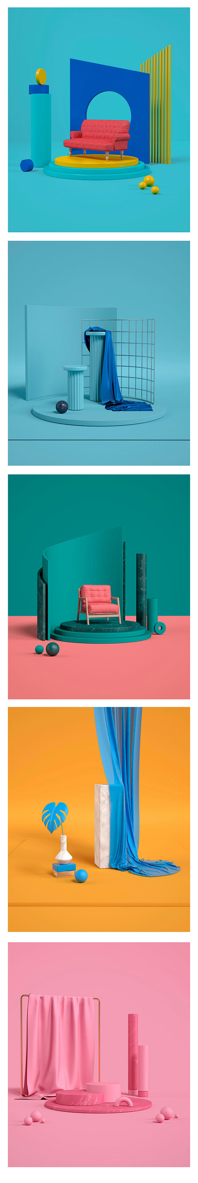 高端C4D风导PSD设计素材3D空间立体...