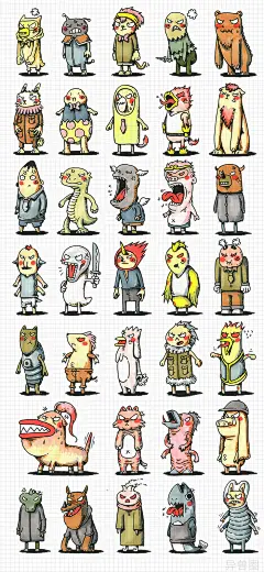 【异兽圈】小人800/1000-罗元_异兽圈,手绘_涂鸦王国插画