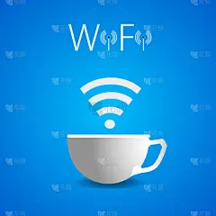 免费，wifi 上网、 咖啡馆、 海报