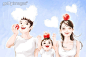 家庭,心型,食品,亲情,水果_ef6d35daa_快乐一家人和红苹果_创意图片_Getty Images China