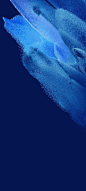 This may contain: a blue surfboard floating in the water