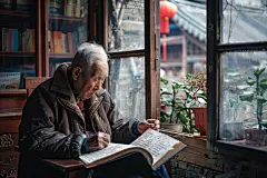 社团老年人看书阅读图片