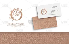 Premium Vector O标志。Monnogram,刻字。无缝模式和名片。精英公司的个人标志或