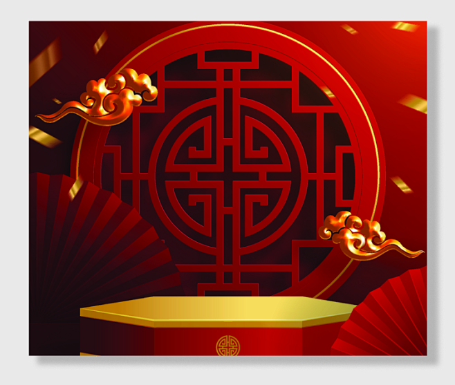立体红色喜庆背景