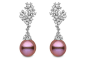 Yoko London - Blossom Earrings 4, 18k white gold earrings with 4.66cts diamonds & pink Freshwater pearls 15-16mm