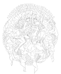 K018ENUCJAB4A手绘插画线稿