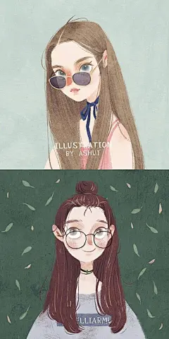 【人物插画欣赏】多少人曾爱慕你年轻时的容颜，可知谁愿承受岁月无情的变迁。

作者：ashui.zz ​ #手帐素材插画手绘##艺界v动态# ​​​​