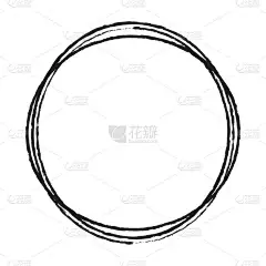 素描，潦草，粗俗的线条圆圈。手绘画笔，铅笔画圈