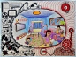 创意儿童科幻画《无线家居充电》，更多科幻画请戳-->  http://www.xuehuahua.cc/kehuanhua/ #儿童画#