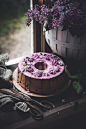 Blueberry Lavender Angel Food Cake