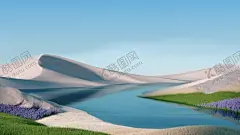 清澈的水 【酷图网】风景,壁纸,高清,简约,蓝色