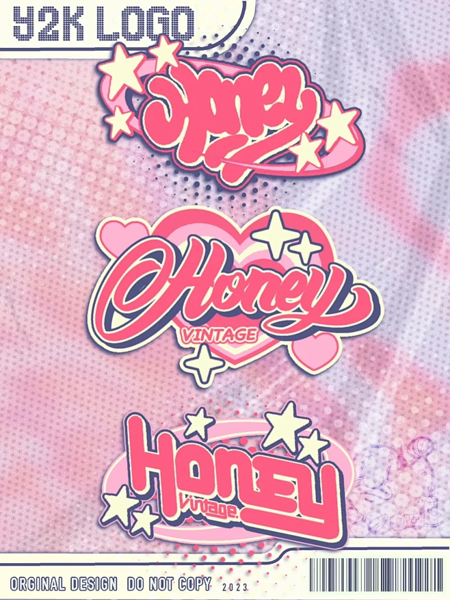 尝试一下y2k风格字体logo-花瓣网