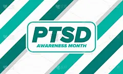 6月的PTSD宣传月。创伤后应激障碍。每年在美国庆祝。医疗保健和意识设计。海报、卡片、横幅和背景。矢