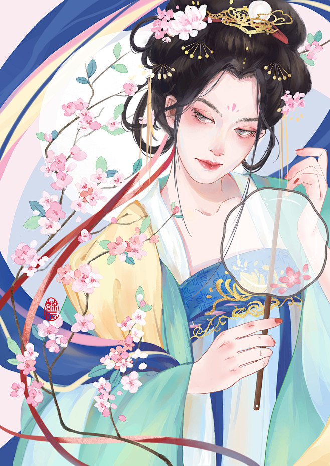 桃花_苏辰CS__插画师作品_涂鸦王国g...