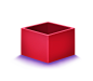 红色立体 方形