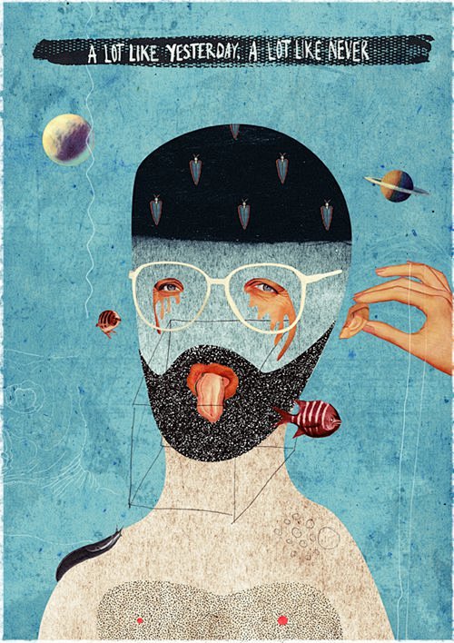 来自塞尔维亚艺术家becha的一组个人数字拼贴画系列alotlikeyesterday