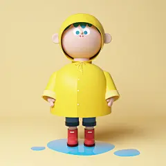 #灵感的诞生# 一组可可爱爱的3d人物形象设计！虽然不是非常精细的模型，但通过简单的造型就把人物刻画的非常生动有趣，整体画面和配色也非常出彩！ ​/by：Jungmin Ryu ​​​