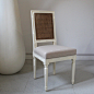 巴莎家居 美式复古时尚白色桦木餐椅软包座方形藤编靠背椅子 原创 设计 新款 2013