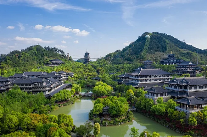 航拍开化根宫佛国景区图片下载-花瓣网