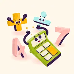 学习教育图书插画素材插画插图标 icon 涂鸦 黑白简笔画 插画 漫画 卡通Math Magician