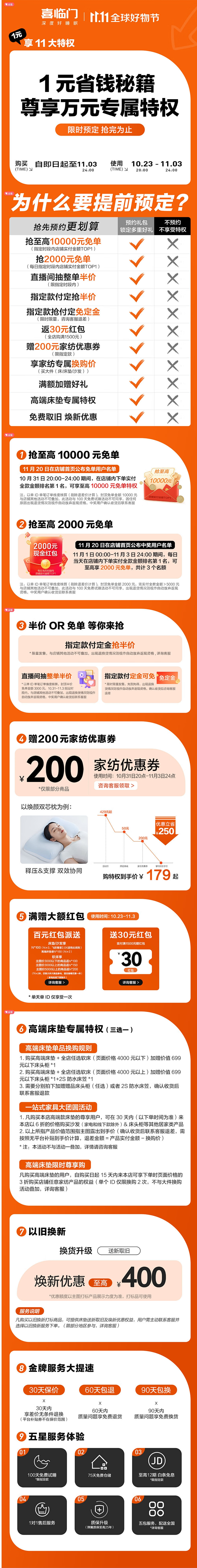 喜临门【双11特权】11.11特权大礼包...