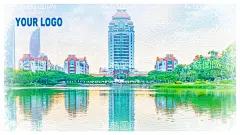 手绘油画厦门大学芙蓉湖明信片  - 源文件下载【酷图网】手绘,油画,厦门,大学,芙蓉湖,明信片,海报