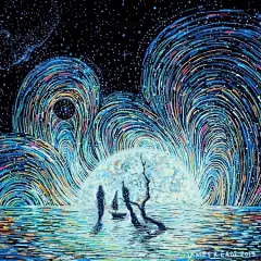 插画师 James R Eads 绘画作品  ，利用数码艺术创作的绘画作品，结合梵高等艺术大师的绘画风格创作出非常梦幻的绘画作品 ​​​​