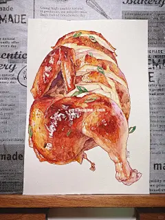 手绘水彩美食｜中秋节快乐｜给大家加餐啦！_3_绘生活的辣椒酱_来自小红书网页版