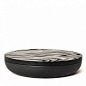 VINCENT VAN DUYSEN 12 X 2" BLACK CERAMIC BOWL WITH 2CM BLACK OAK LID: