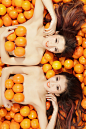 【人像】美橙姐妹组合人体和橙子写真、美橙、美橙姐妹、美橙组合、美女