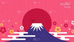 日落时的富士山