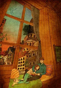 画面也太甜了，看了想谈恋爱的系列插画壁纸，韩国插画家puuung1