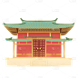 手绘-中国风传统建筑贴纸-建筑