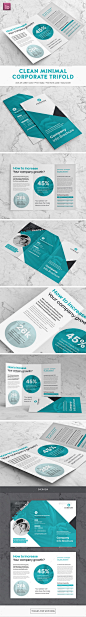 Clean Minimal Corporate Trifold Brochure - Corporate Brochures